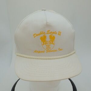 Double Eagle II Airport Service Inc White Rope Hat Adjustable Snapback
